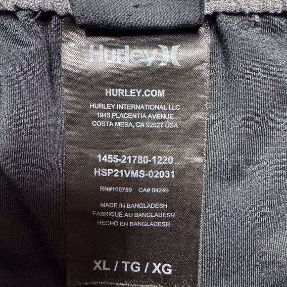 Hurley Swim Shorts Mens XL Gray Striped Lined Swim Trunks Beach‎ Pool Party - Picture 9 of 16